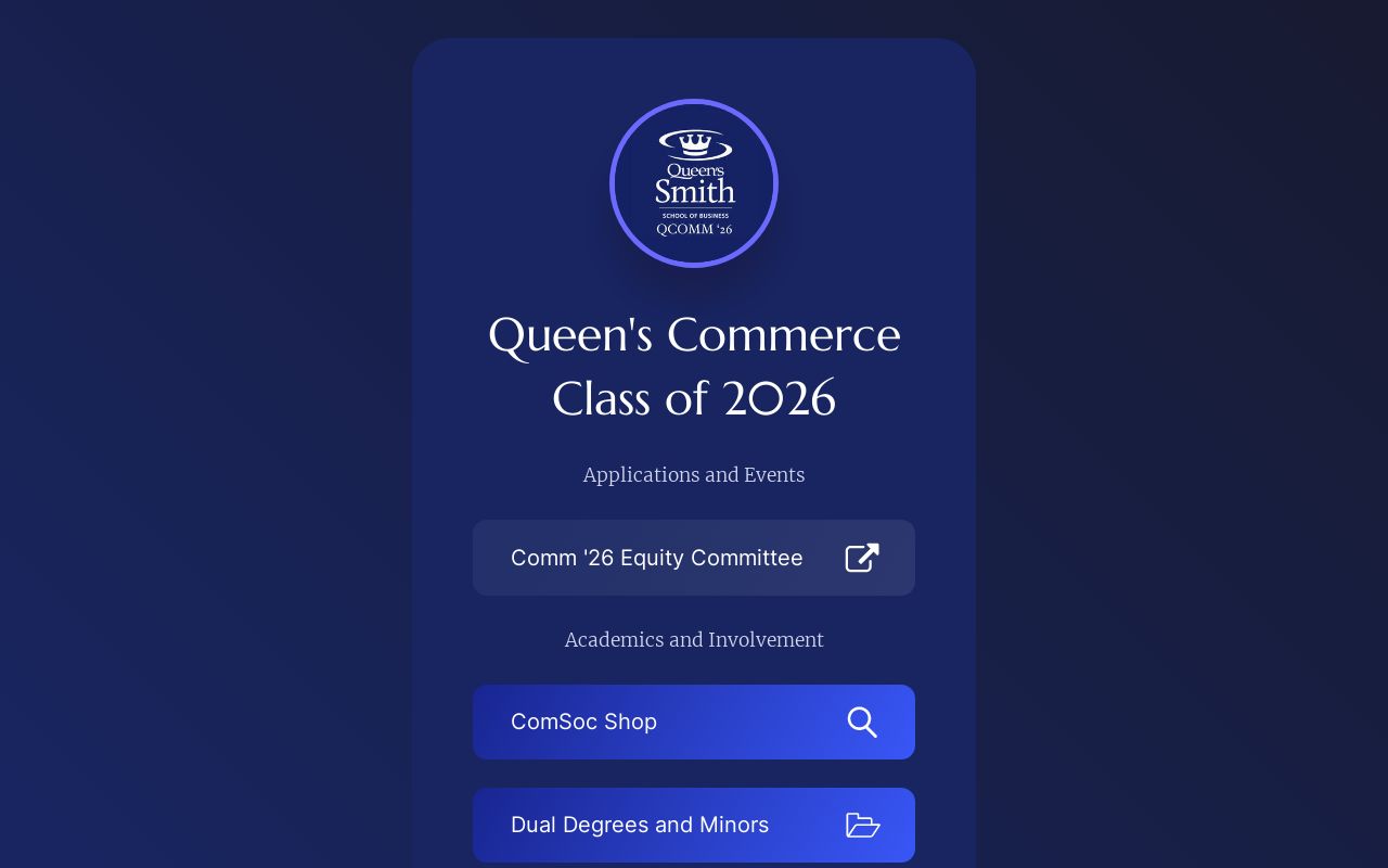 Queen's Commerce Class of 2026
